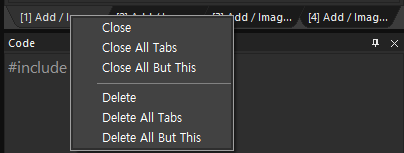 Property Tab PopUp Menu