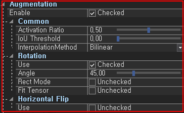 Augmentation setting