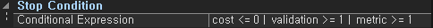 Learning Stop Condition Settings